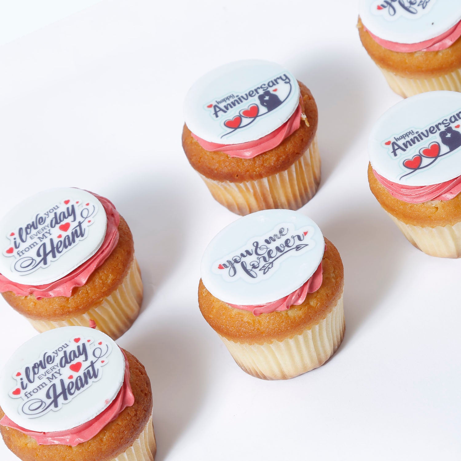 Happy Anniversary Cupcake 6 Pcs
