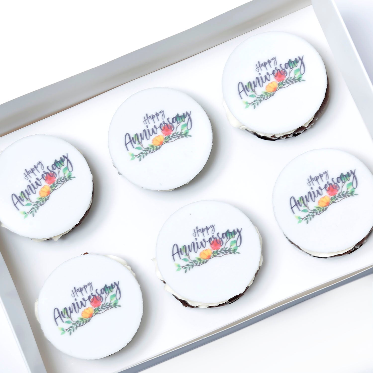 Happy Anniversary Cupcakes 6pcs