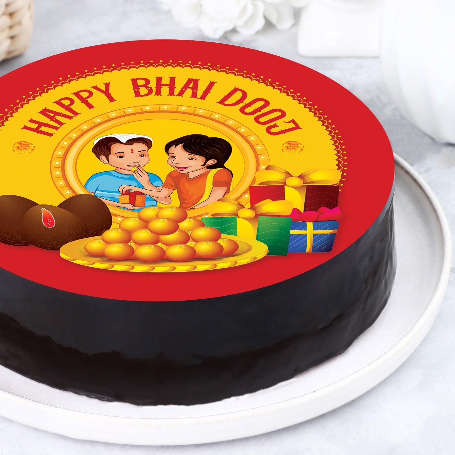 Happy Bhai Dooj Chocolate Cake Half Kg