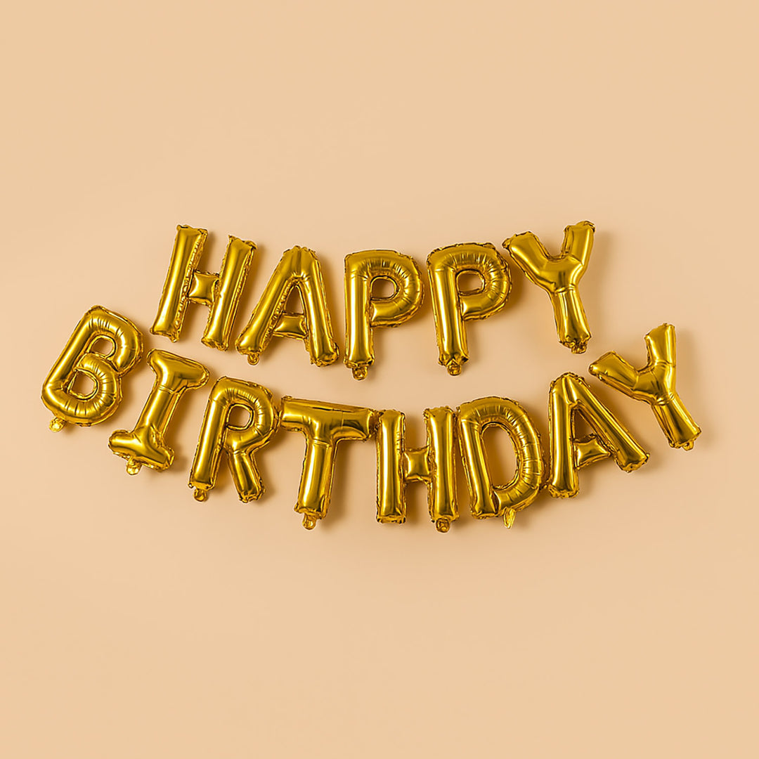 مجموعة بالونات عيد ميلاد ذهبية أنيقة