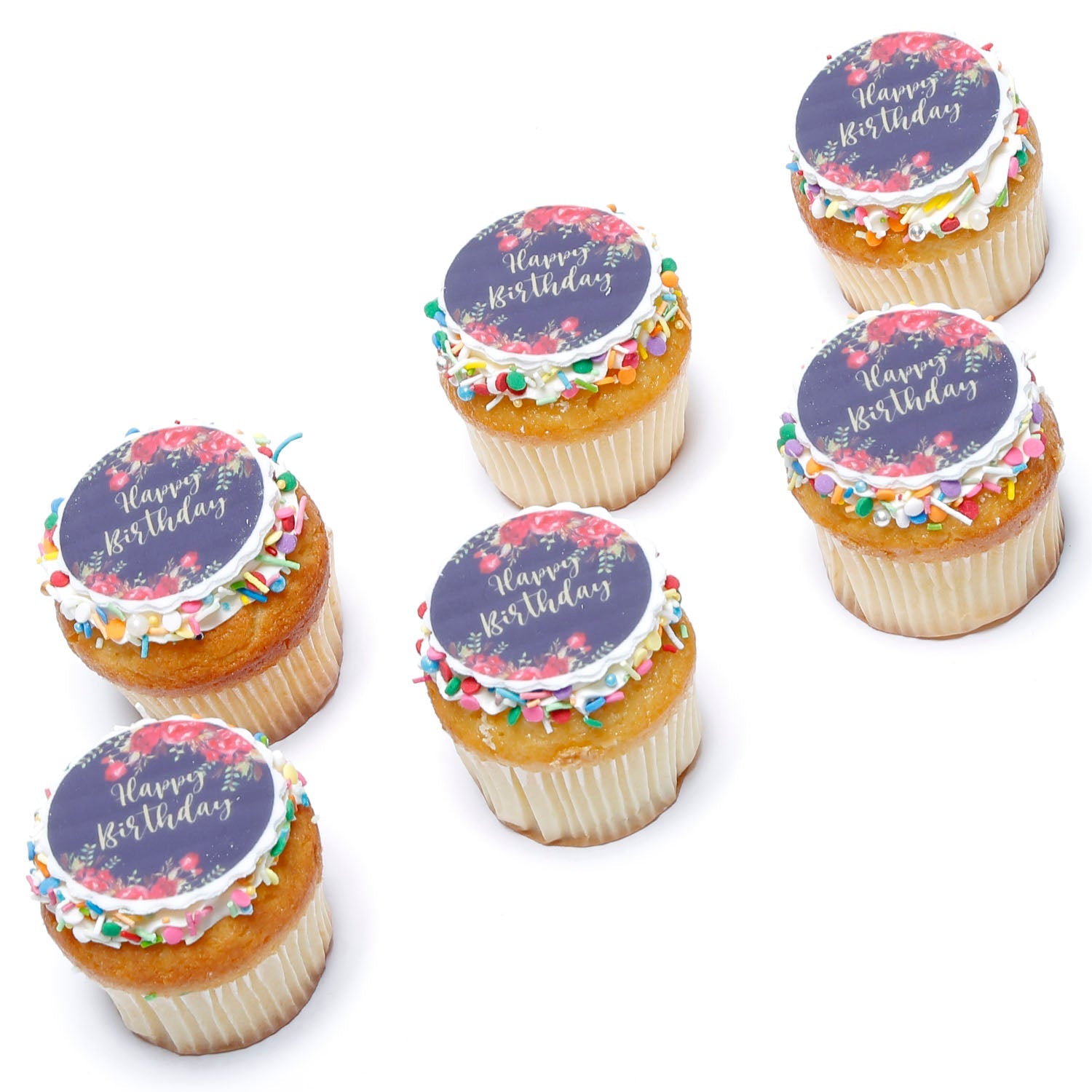 Happy Birthday Cupcakes 6pcs