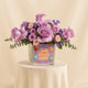 Happy Birthday Purple Rose Vase