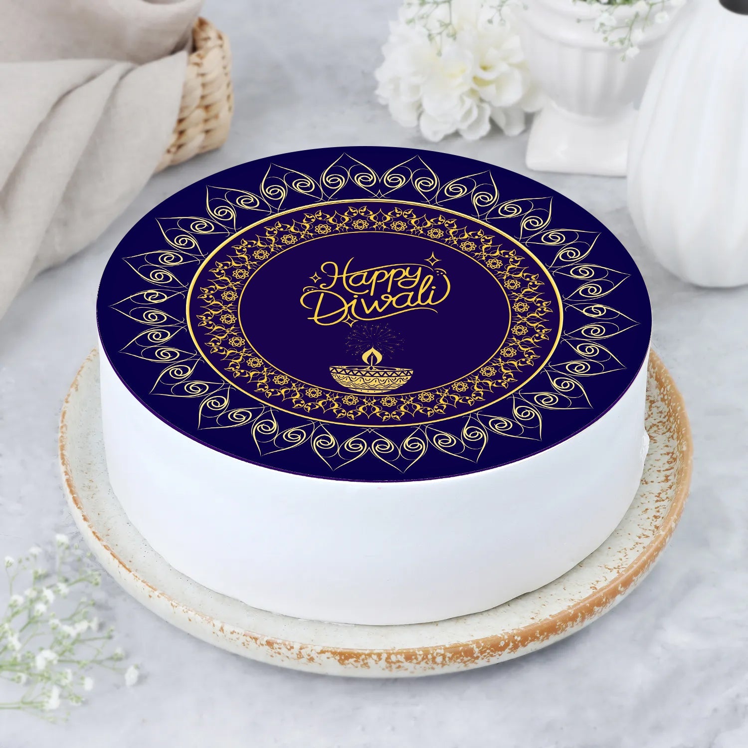 Happy Diwali Red Velvet Cake