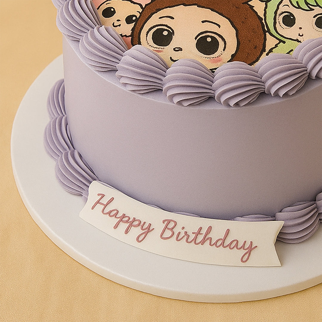 Delicious Red Velvet Labubu Faces cake