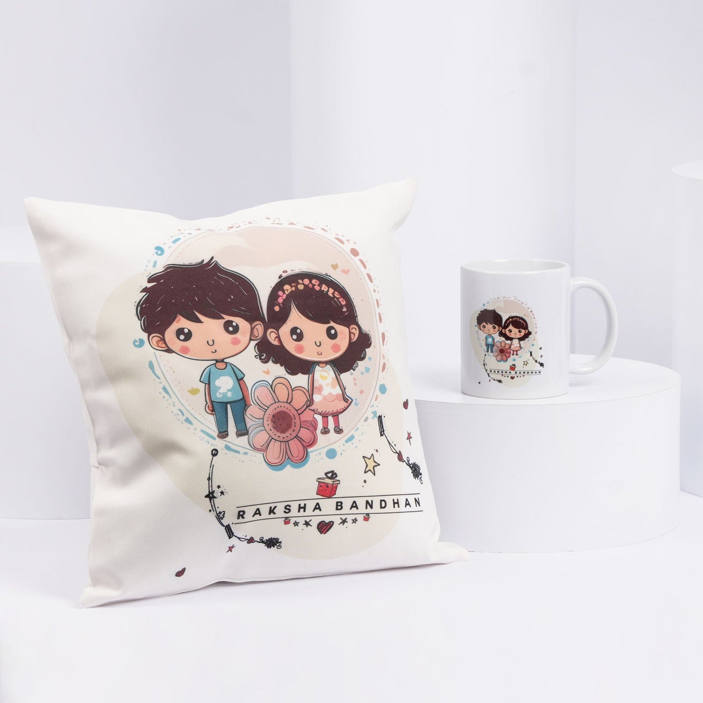 Happy Raksha Bandhan Cushion & Mug Combo