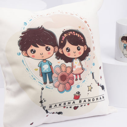 Happy Raksha Bandhan Cushion & Mug