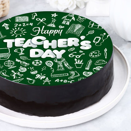 Delicious Chocolate Round Cake for Happy Teachers Day Celebration