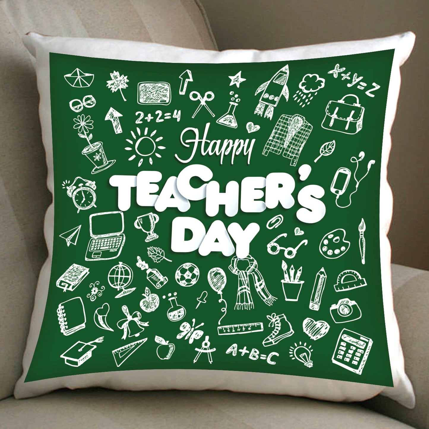 Personalized Happy Teacher's Day Cushion - Perfect Gift for Educators