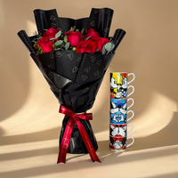 Love's Bloom: Red Roses & Disney Mickey Mouse Espresso Set