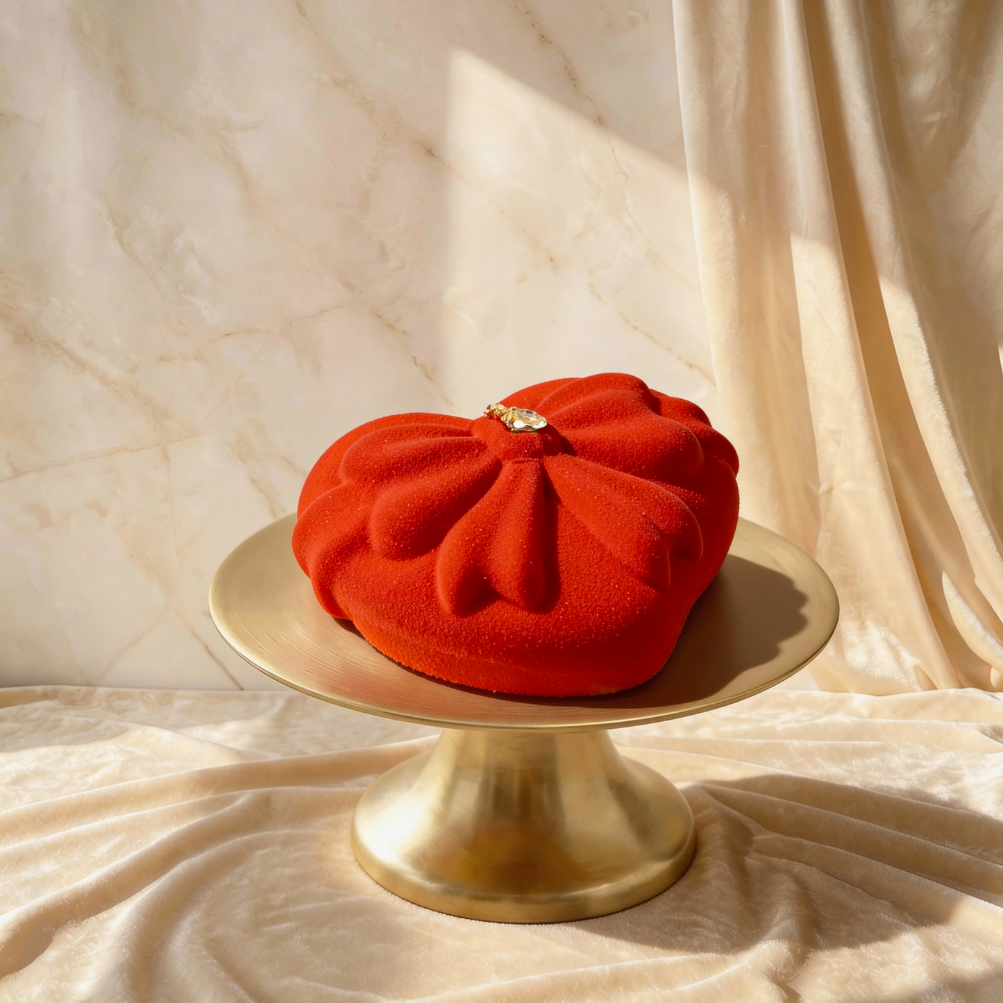 Exquisite Royal Velvet Empress Heart Cake - 400gm Red Velvet Delight