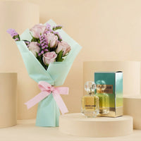 Roberto Cavalli Paradiso EDP with Elegant Pink Rose Bouquet