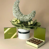 Hilal Al Noor Floral Arrangement with Gourmet Chocolates