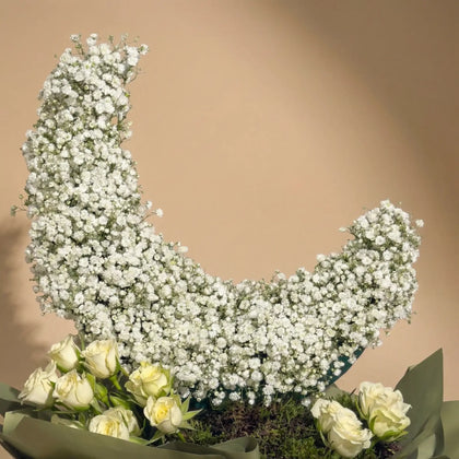 Elegant Crescent Moon Floral Arrangement