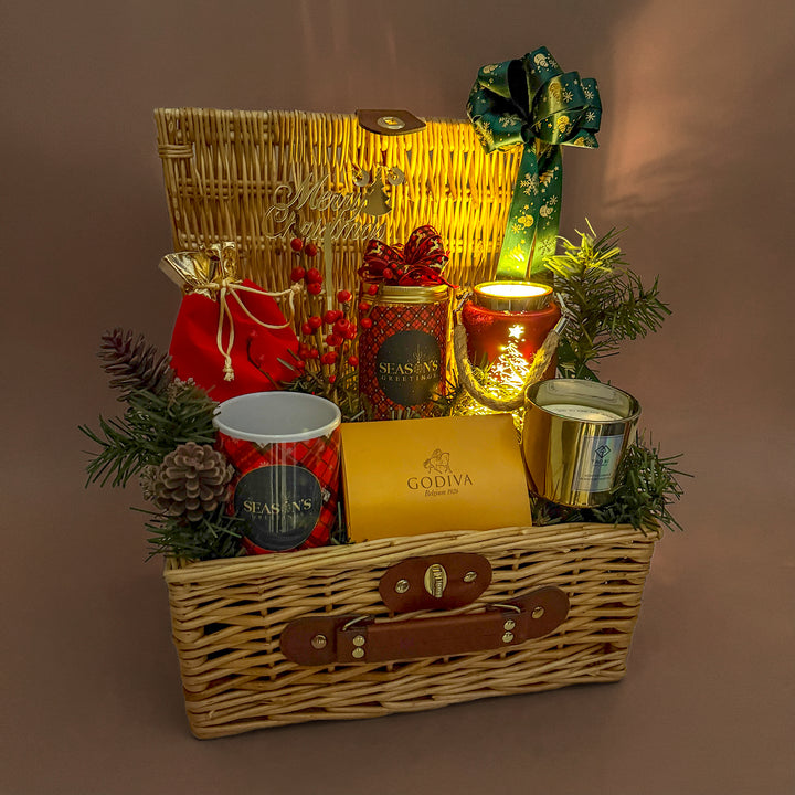 Festive Holiday Cheer Deluxe Gift Basket