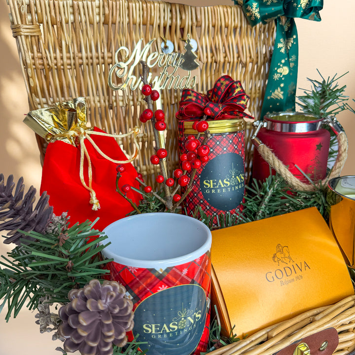 Festive Holiday Cheer Deluxe Gift Basket