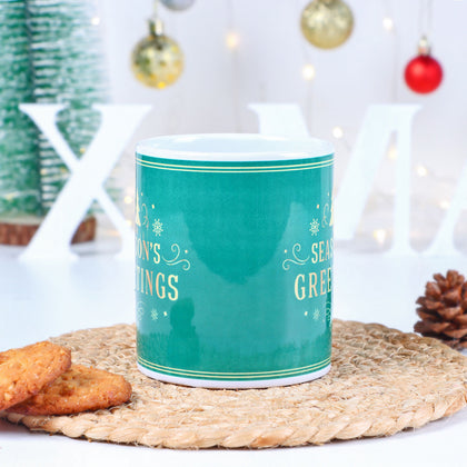 Holiday Harmony Ceramic Mug - Festive 'Season's Greetings' Design