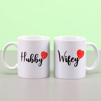 Romantic Hubby Wifey Couple Mugs - Perfect Gift for Couples