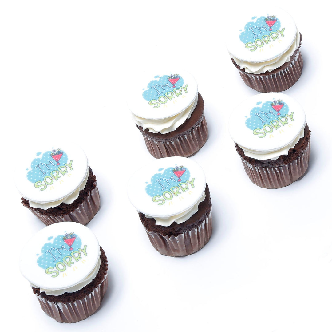 Apology Cupcakes - Delicious Chocolate 'I'm Sorry' Set of 6