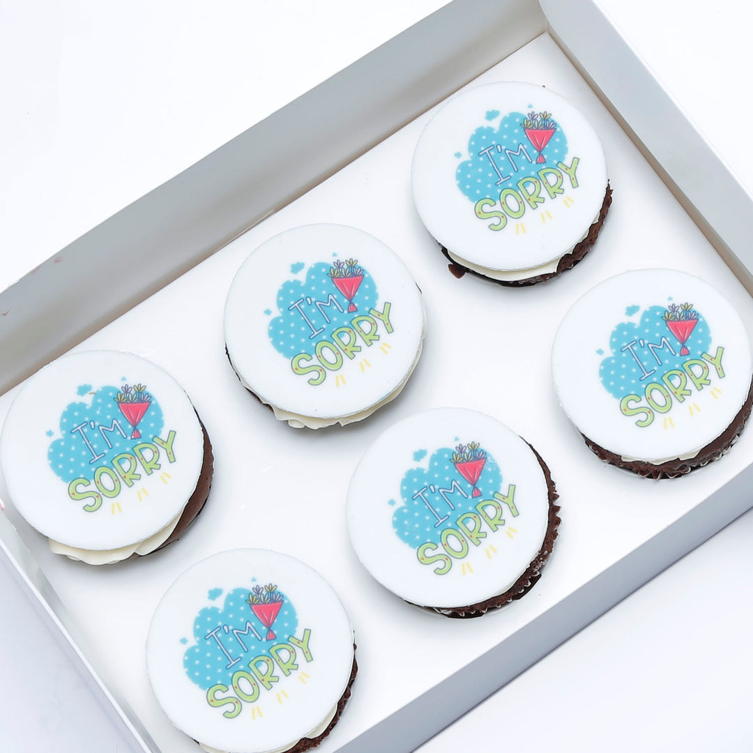 Apology Cupcakes - Delicious Chocolate 'I'm Sorry' Set of 6