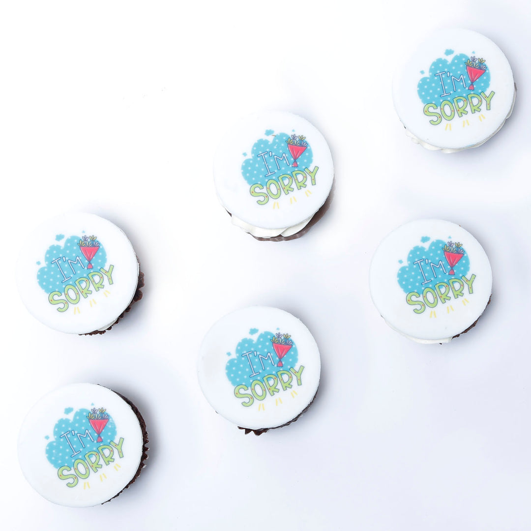Apology Cupcakes - Delicious Chocolate 'I'm Sorry' Set of 6
