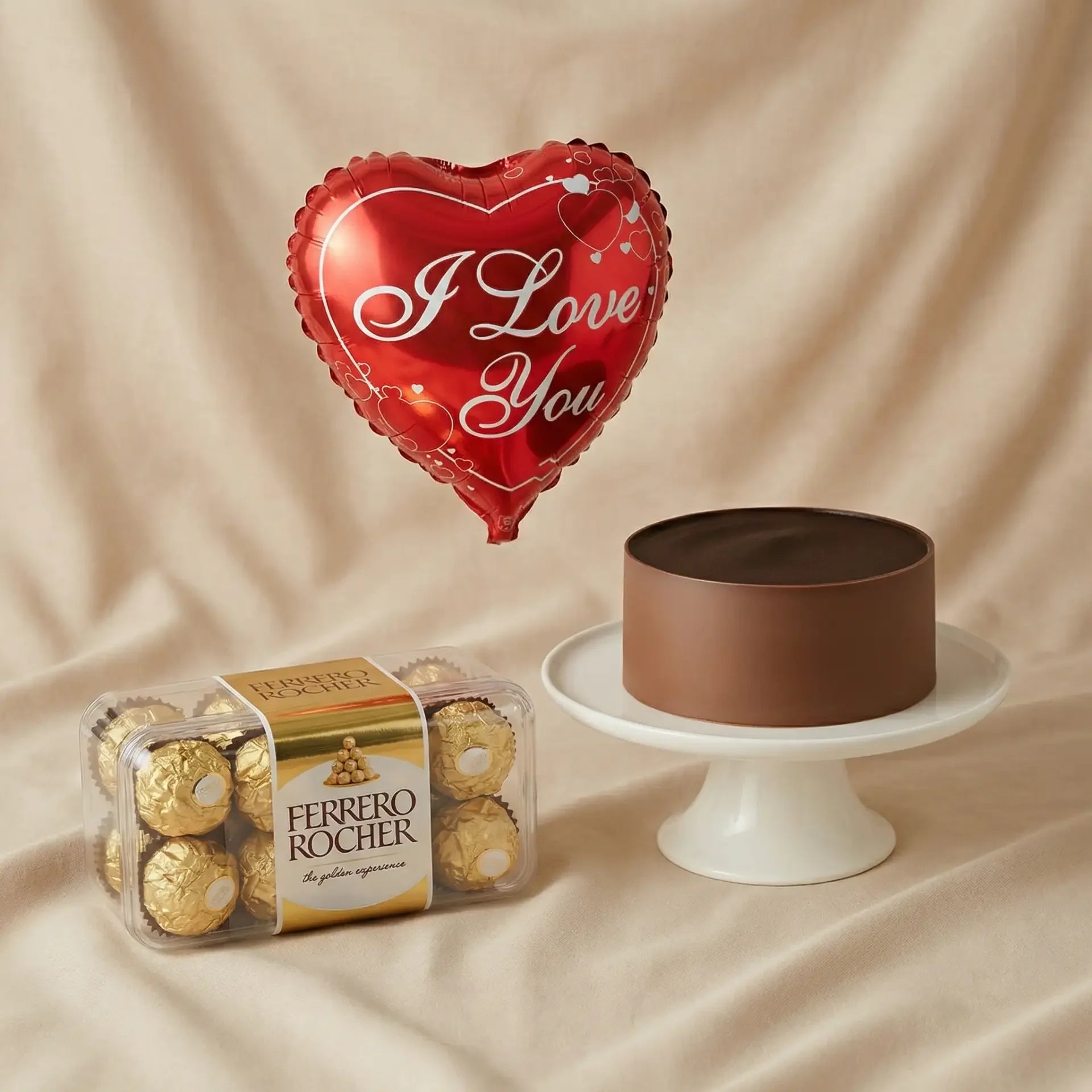 Buy Romantic I Love You Balloon, Chocolate Cake & Ferrero Rocher Gift ...