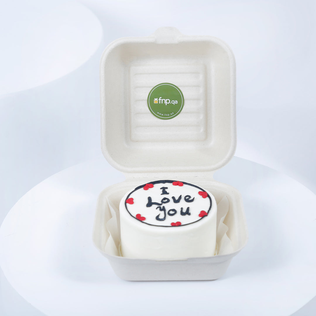 Romantic 'I Love You' Chocolate Bento Cake