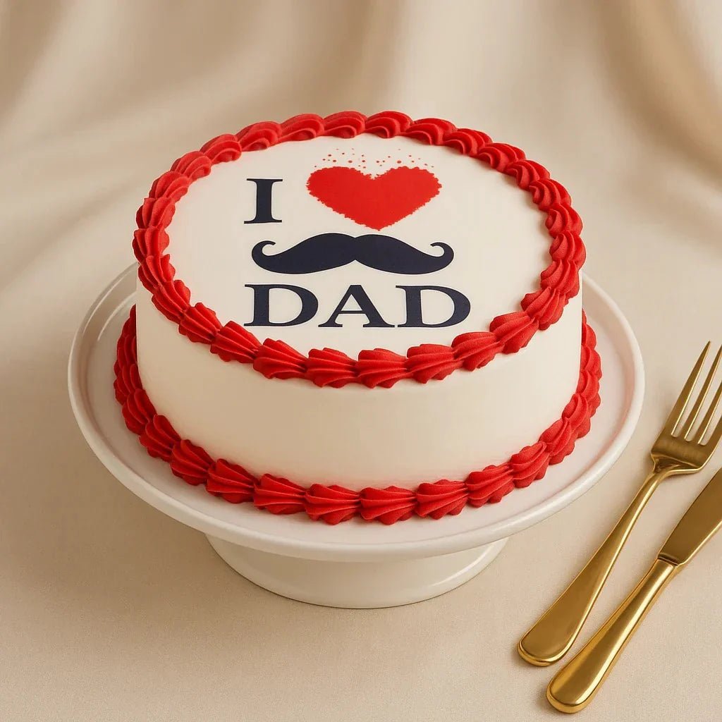 Heartfelt 'I Love You Dad' Red Velvet Cake - Perfect for Celebrations