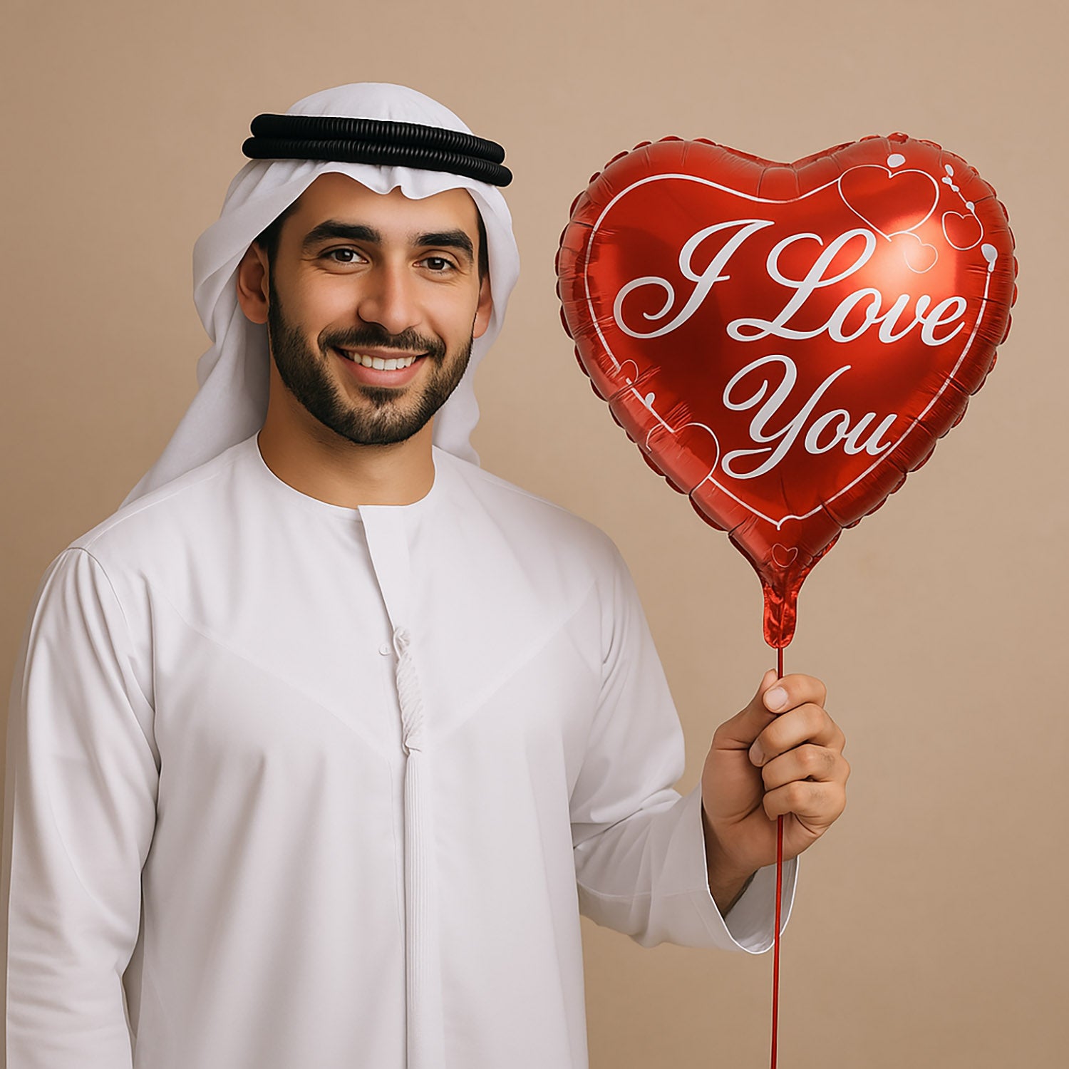 1 بالون مخصص أحبك لون أحمر