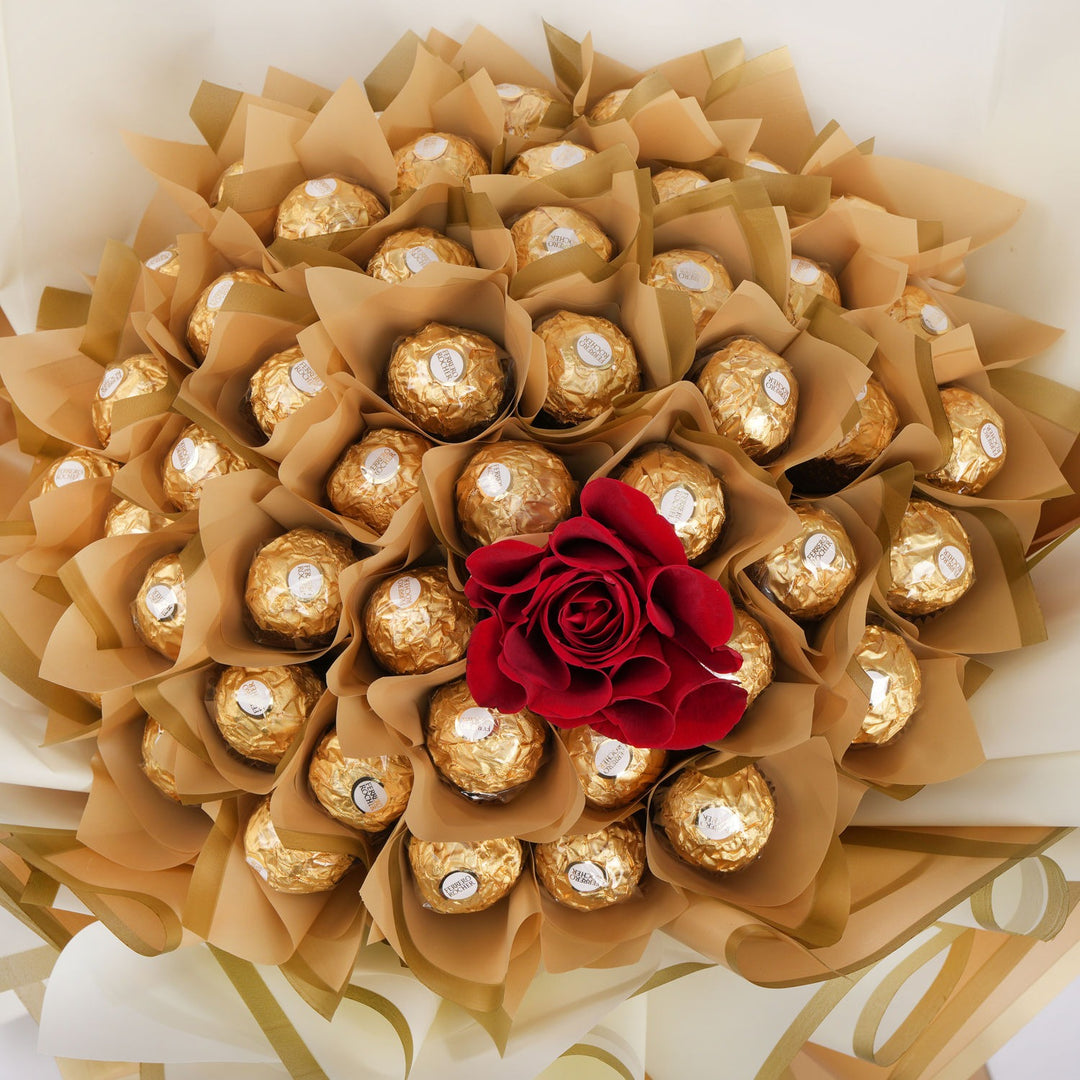 Exquisite 'I Love You' Ferrero Rocher and Rose Bouquet