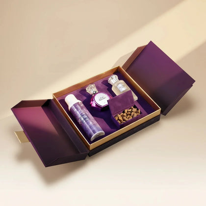 مجموعة هدايا إهداء خاص الفاخرة - مجموعة عطور للجنسين (عود لافندر، كوتور نوار، ليفراش عود لافندر وعود أريان سوبر)