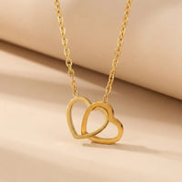 Eternal Rose Bouquet & Gold Interlocking Hearts Necklace Gift Set