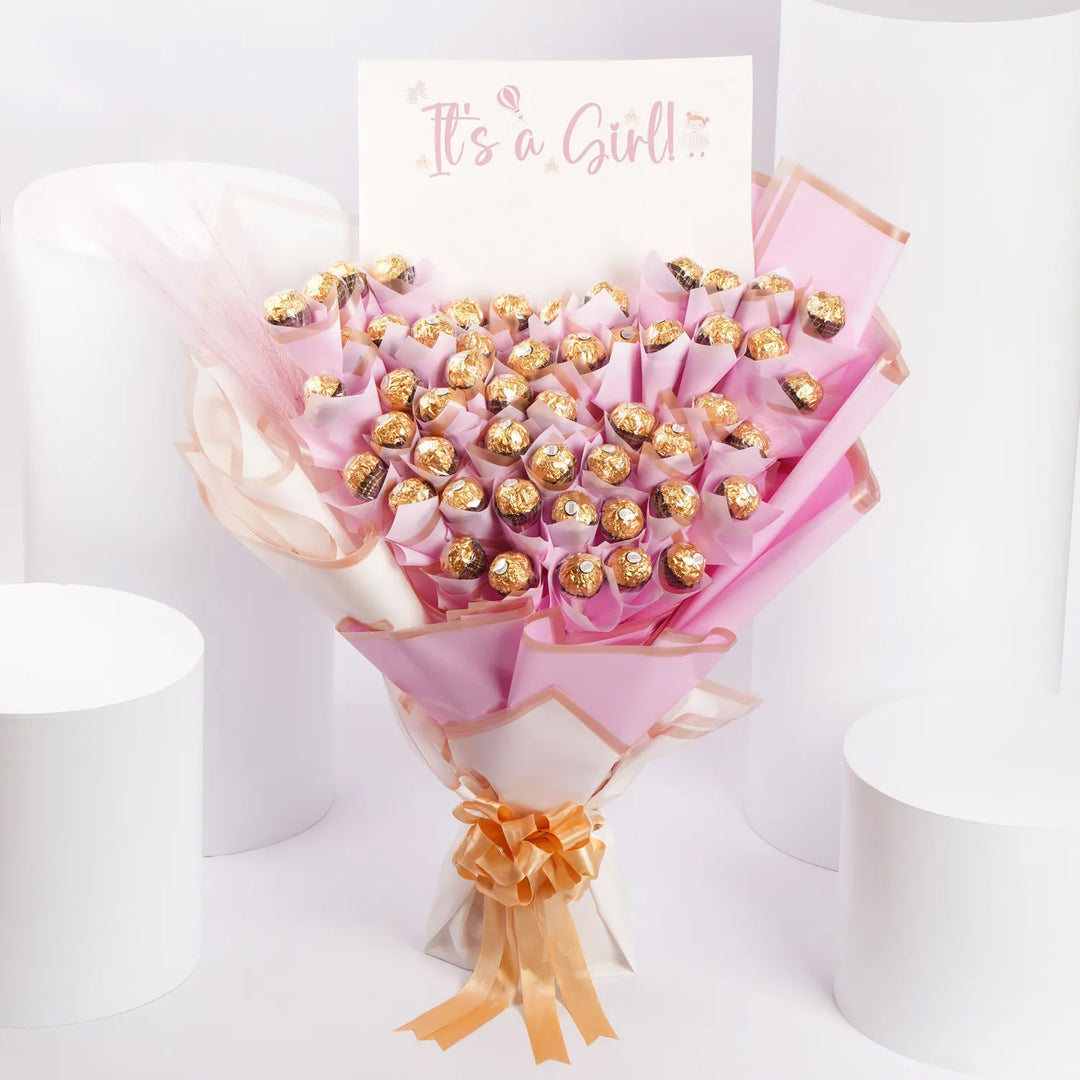 Celebrate with an 'It's a Girl' Ferrero Rocher Bouquet