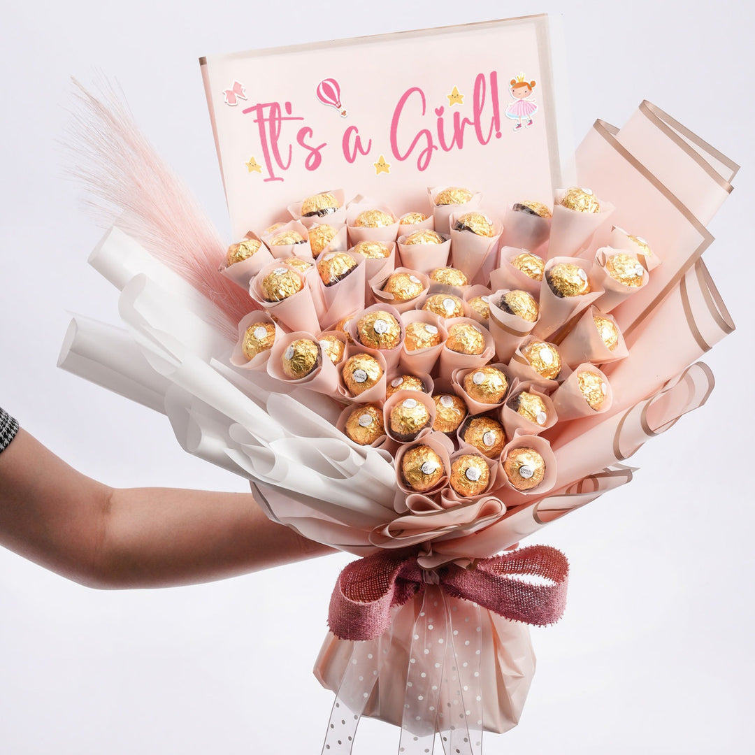 Celebrate with an 'It's a Girl' Ferrero Rocher Bouquet