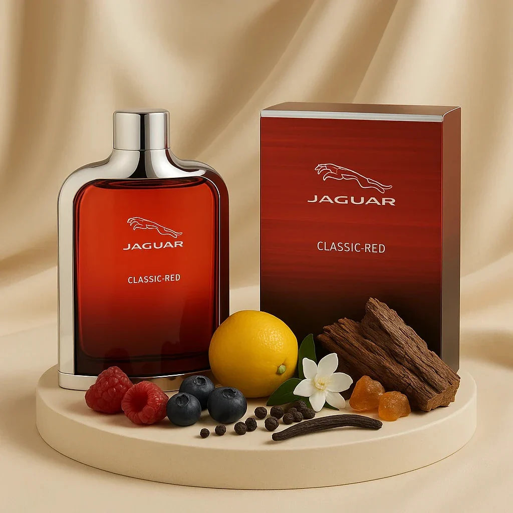 عطر جاغوار كلاسيك ريد للرجال - 100 مل - رائحة خشبية مع عبير جريء