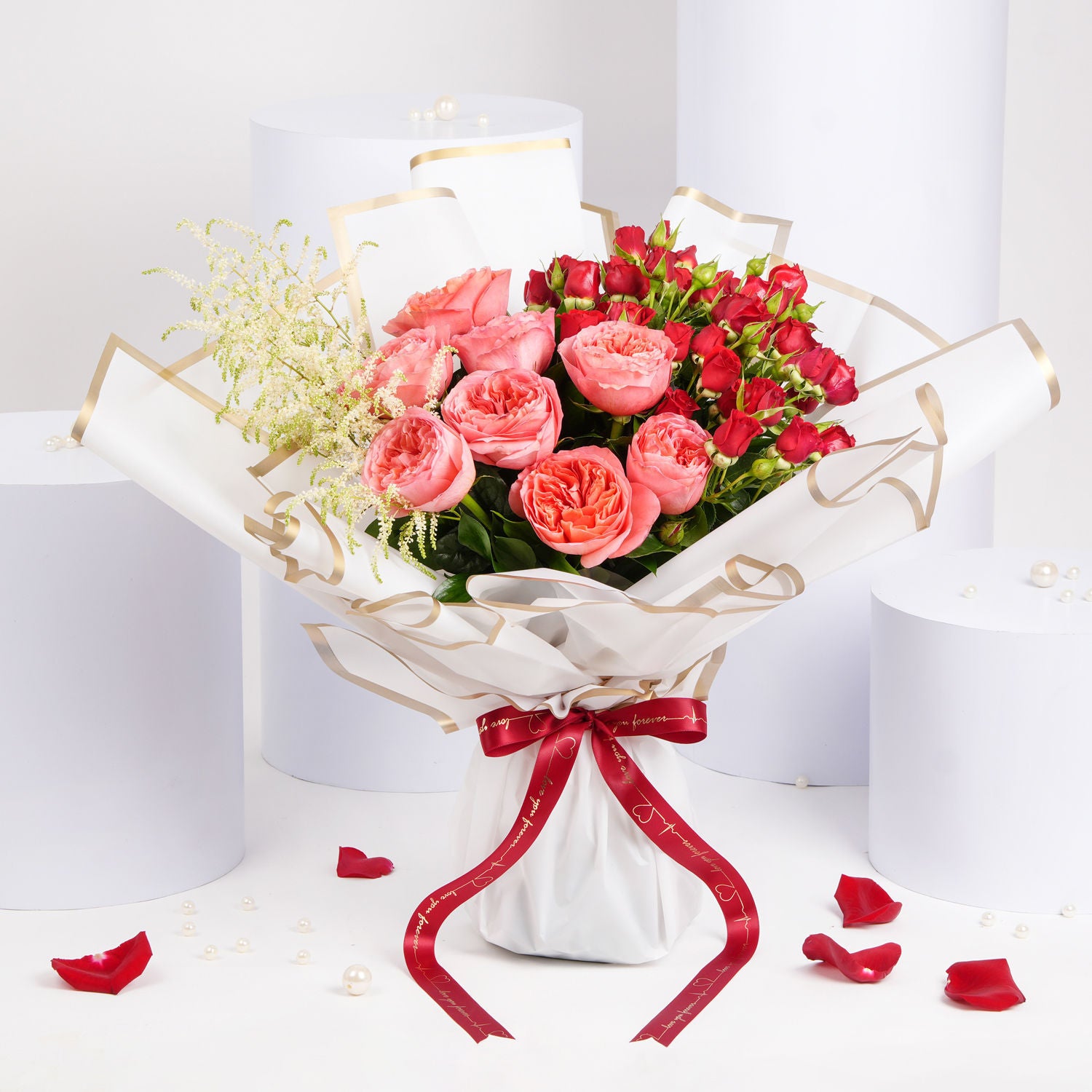 Pink Garden Rose Bouquet