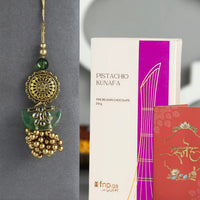 Jeweled Lumba Rakhi With Pistachio Kunafa Bar