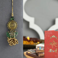 Jeweled Lumba Rakhi With Pistachio Kunafa Bar