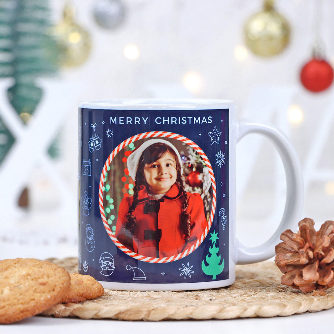 Festive Jingle Bell Personalized Ceramic Mug - Merry Christmas Edition