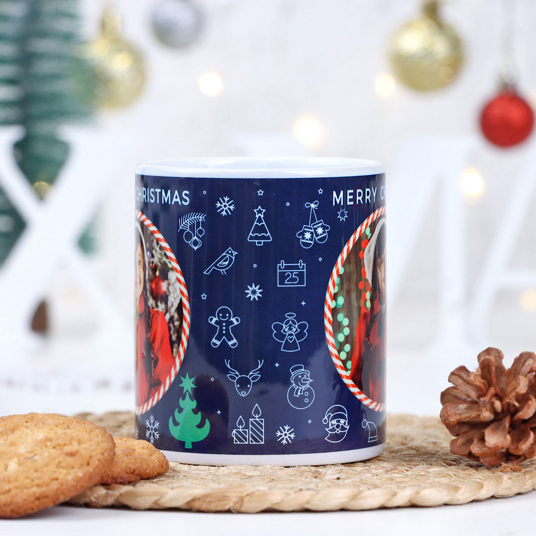 Festive Jingle Bell Personalized Ceramic Mug - Merry Christmas Edition