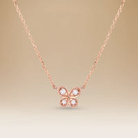 قلادة جوي لوستر ذهب وردي عيار 18 مع ألماس