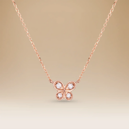 قلادة جوي لوستر ذهب وردي عيار 18 مع ألماس