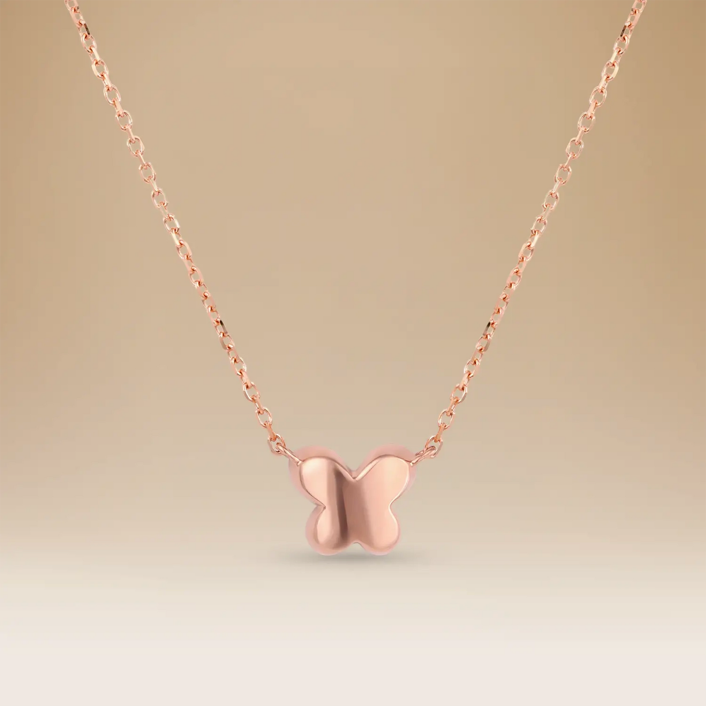 قلادة جوي لوستر ذهب وردي عيار 18 مع ألماس