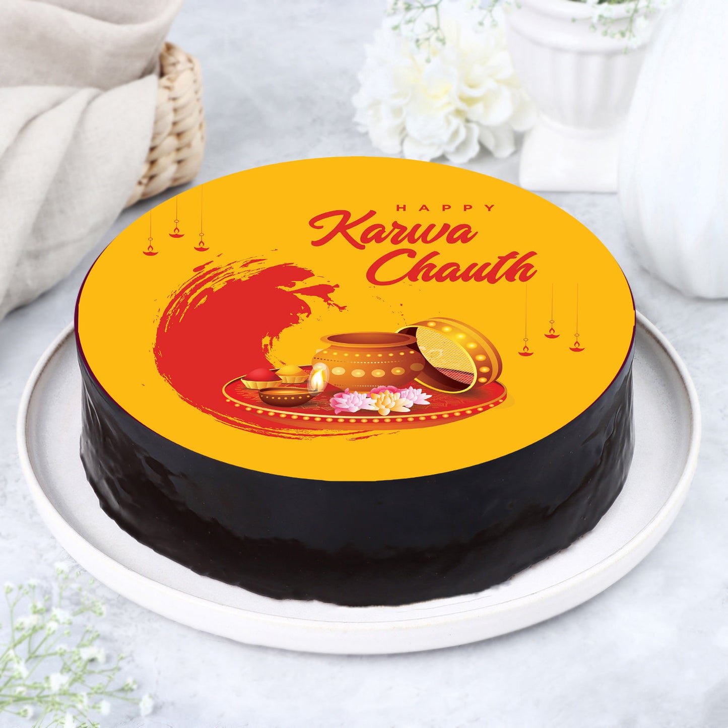 Delicious Karwa Chauth Celebration Chocolate Cake - Half Kg