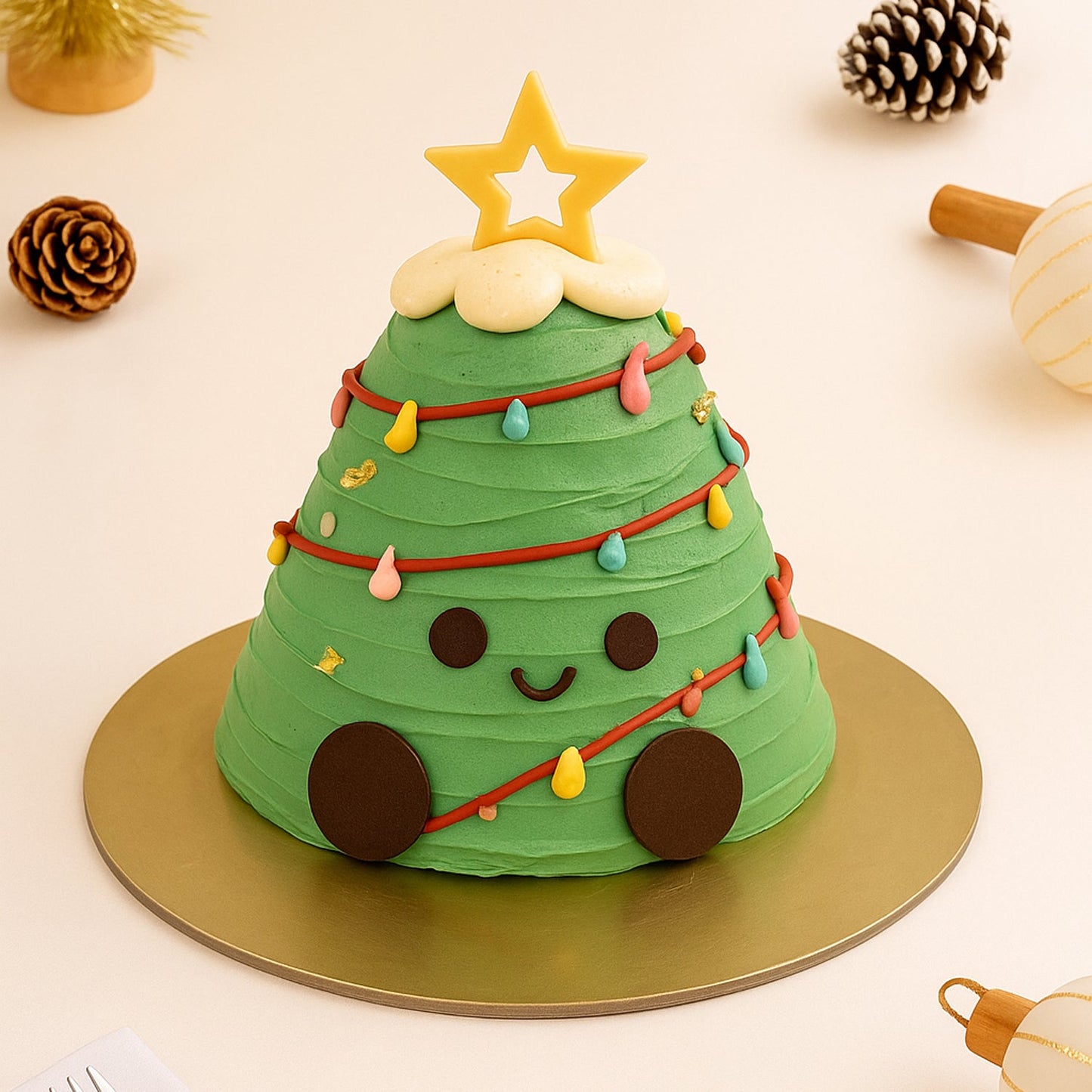 Kawaii Christmas Tree Cake