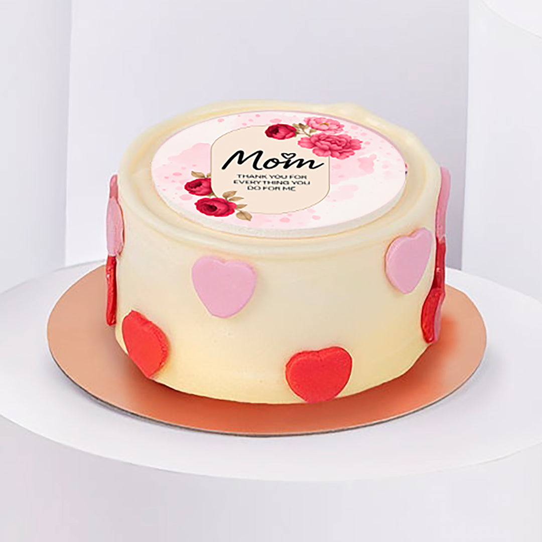 Delightful Rosy Bouquet and Cake Combo for Mother's Day