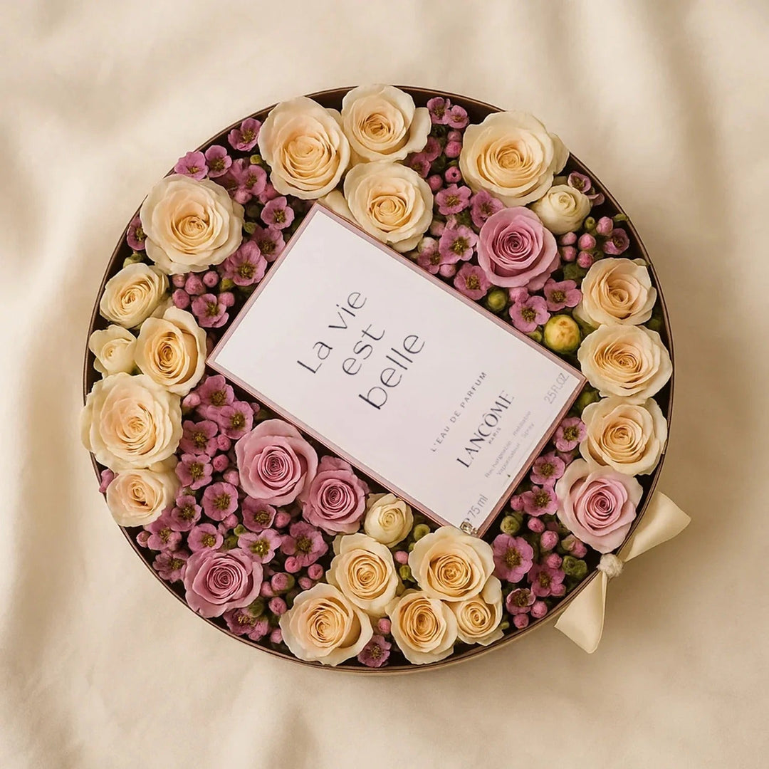 La Vie Est Belle Perfume Gift Set for Her with Elegant Rose Box