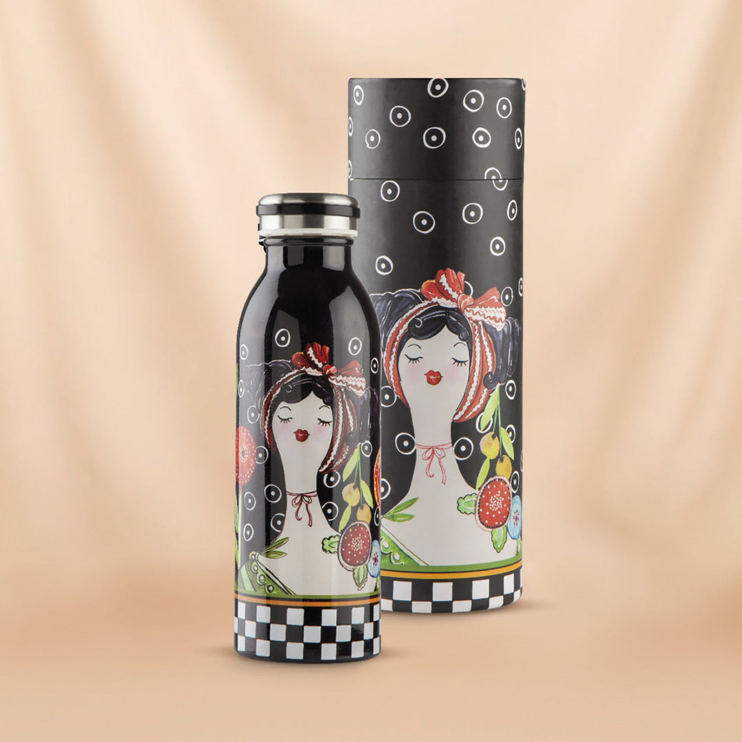 Le Pupazze 500ml Designer Water Bottle | Elegant Black Artistry