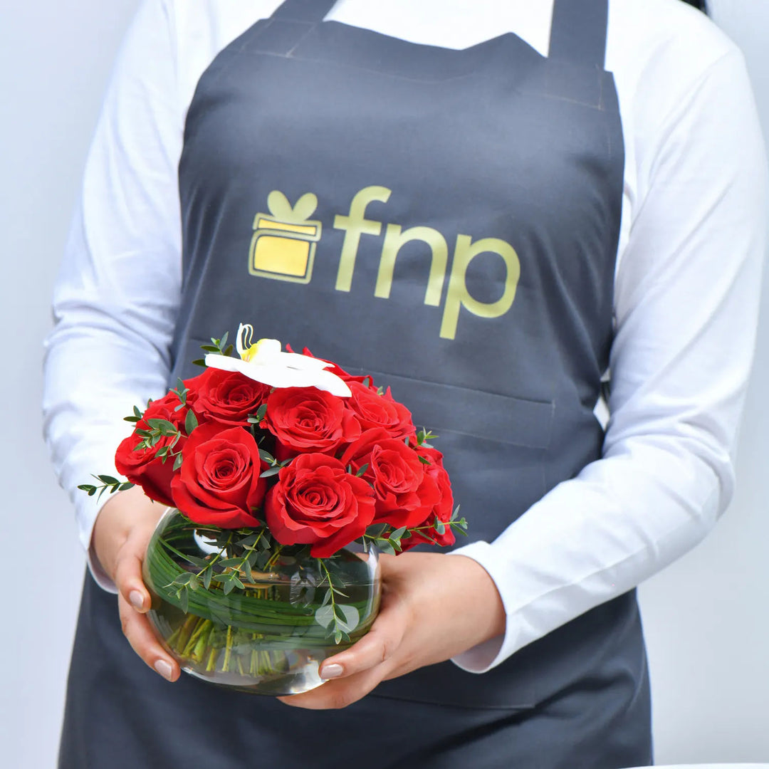 Elegant Love Blossoms in a Glass Vase