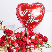 Love Is In The Air Romantic Flower & Balloon Combo