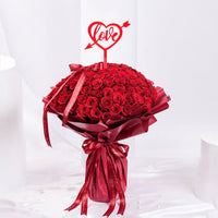 Valentines Flower Grand Bouquet | Red Love Topper